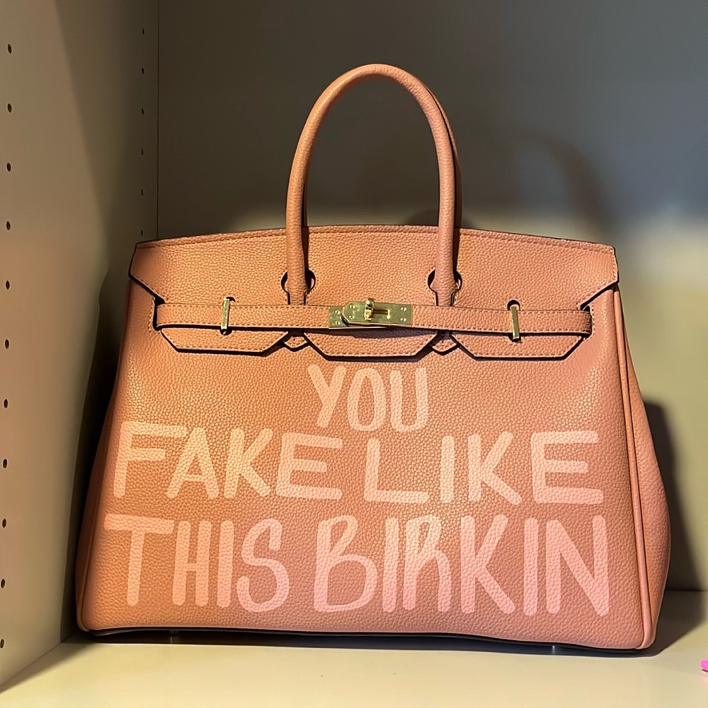 Saturday House You Fake Like This Birkin Bag 35 CM Old Kim Gold Tone